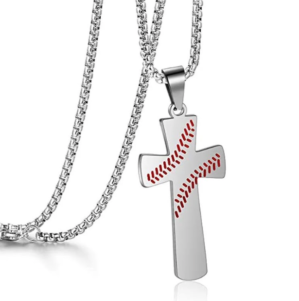 Cross Necklace with Stitching