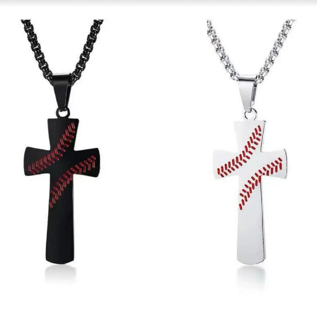 Cross Necklace with Stitching