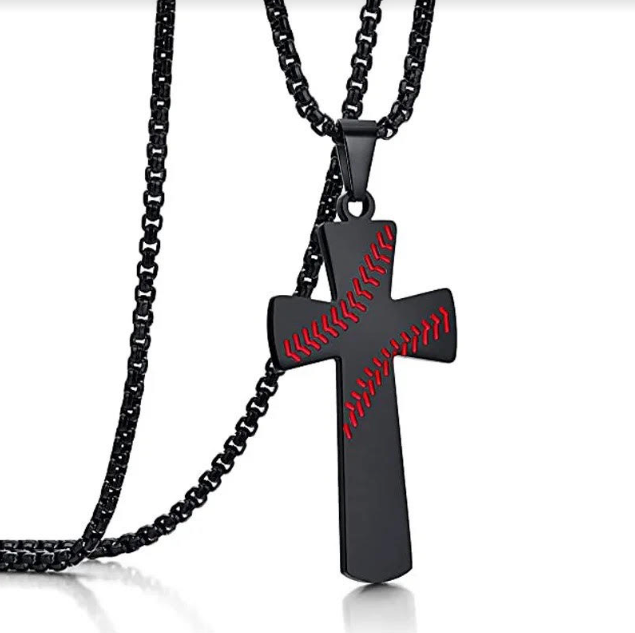 Cross Necklace with Stitching